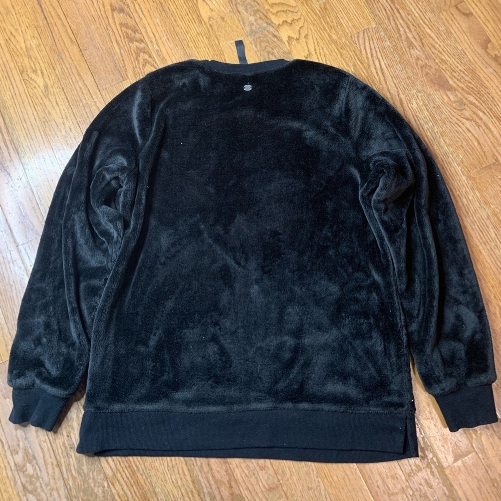 GAIAM Black Lux Plush Fleece Crewneck Sweatshirt - Size M - Picture 4 of 8